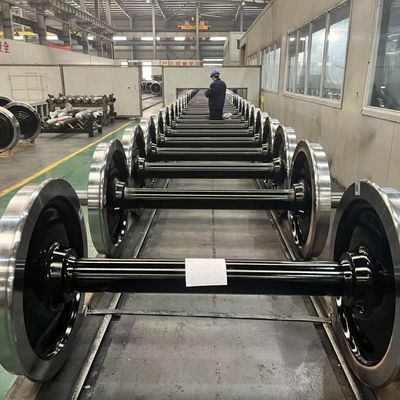 Vagonlar için 1000 mm Demiryolu Tekerlek Set 22.9T Axle Load Wagon Wheelset